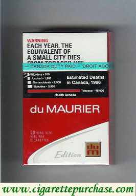 Du Maurier hard box cigarettes